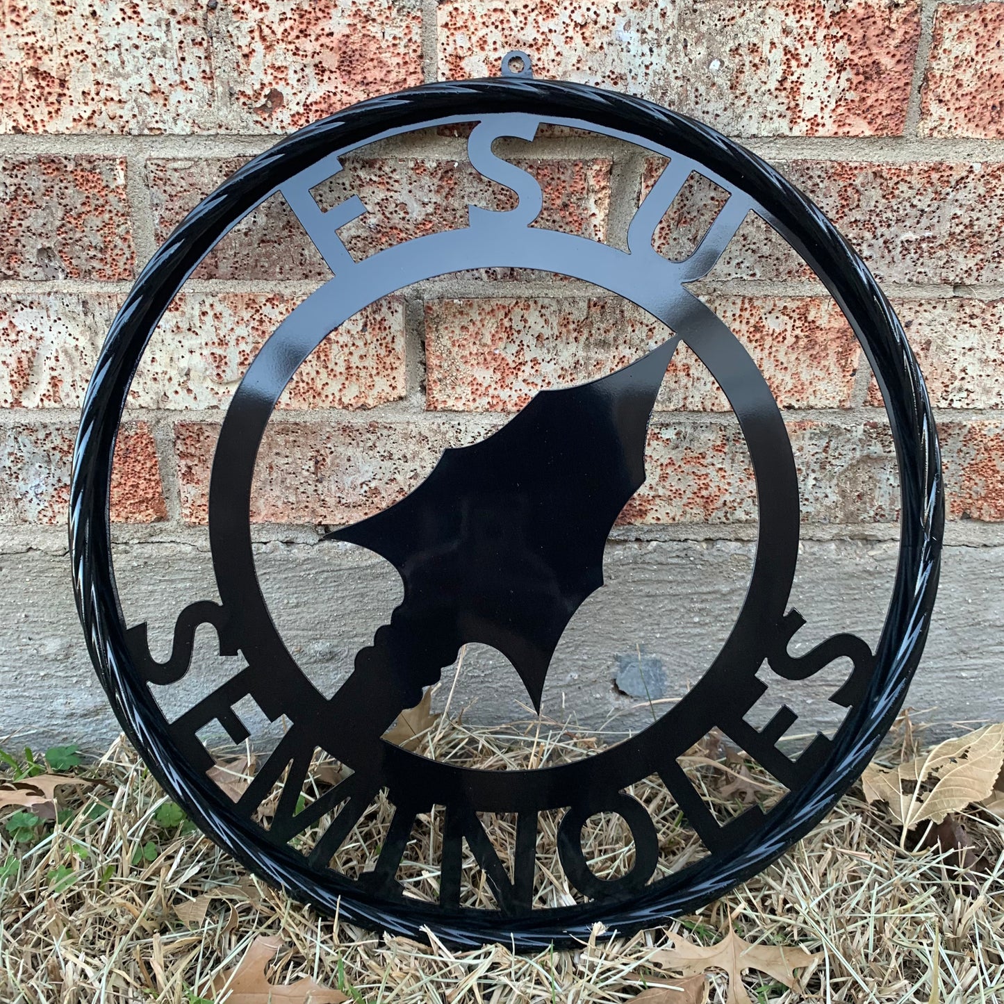 12", 18", 24", 32" FSU SEMINOLES FLORIDA STATE SPEAR CUSTOM METAL VINTAGE CRAFT TEAM SIGN RUSTIC BLACK HANDMADE