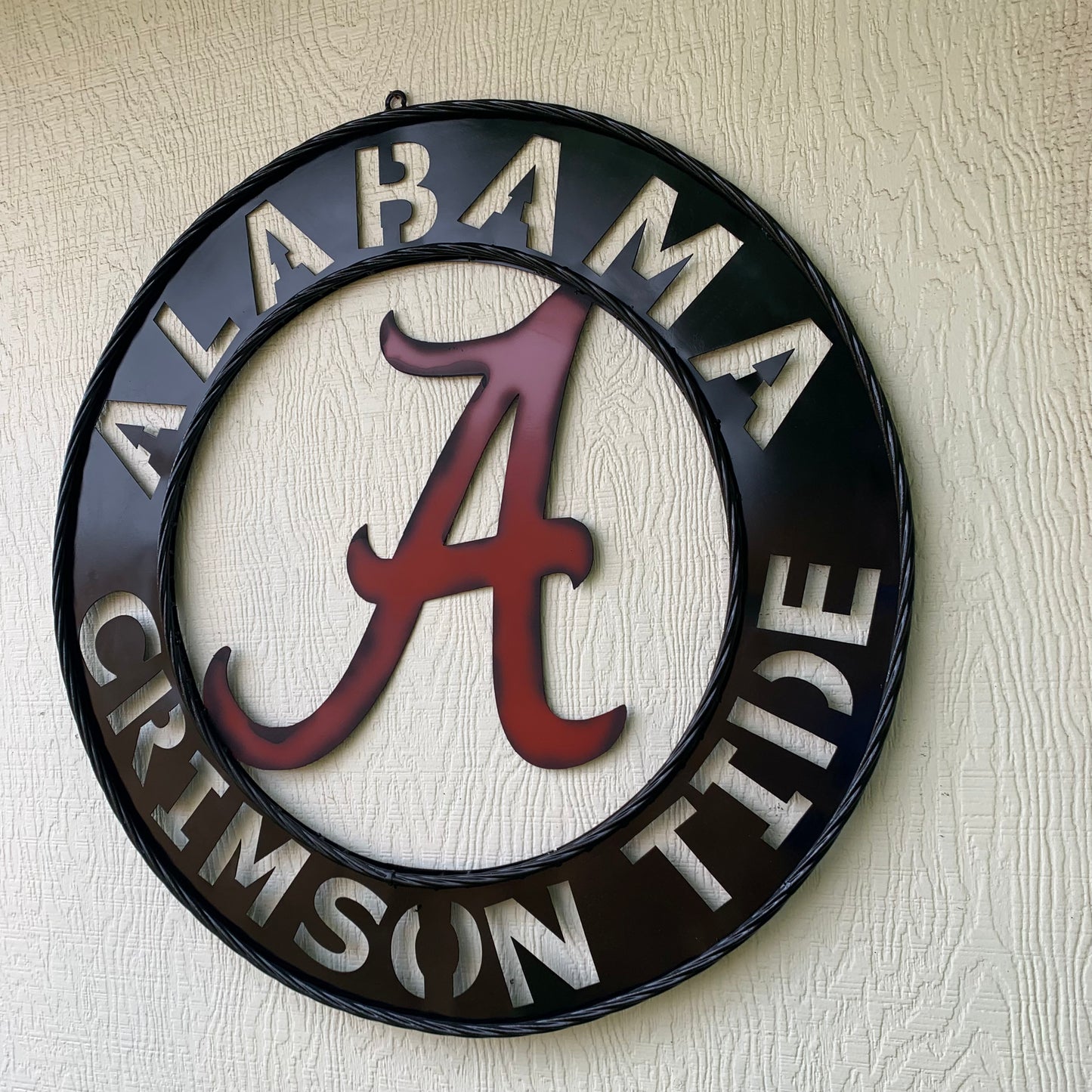 ALABAMA CRIMSON TIDE WIDE BAND RING CUSTOM METAL VINTAGE SIGN TEAM SPORTS HANDMADE