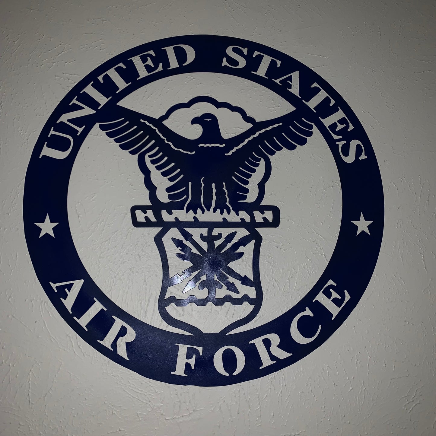 24" US AIR FORCE LASERCUT BLUE MILITARY METAL WALL ART AIRFORCE WESTERN HOME DECOR NEW