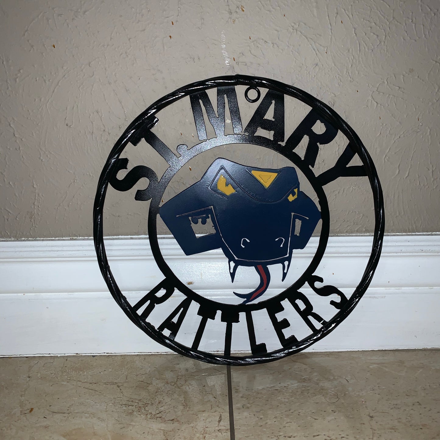 St. MARY RATTLERS METAL CUSTOM VINTAGE CRAFT TEAM SIGN HANDMADE