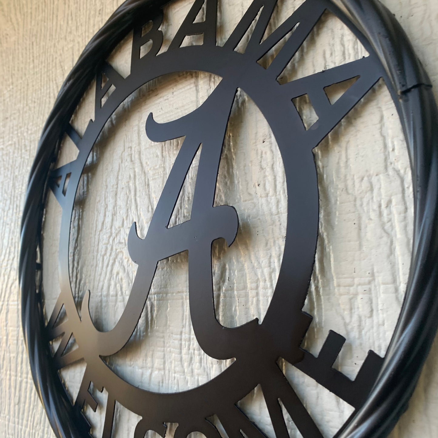 ALABAMA WELCOME CUSTOM ALL BLACK METAL VINTAGE SIGN TEAM HANDMADE