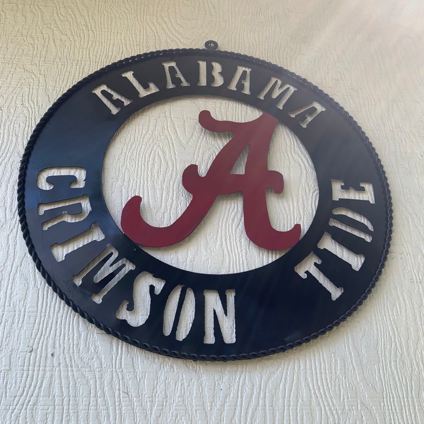 ALABAMA CRIMSON TIDE WIDE BAND RING CUSTOM METAL VINTAGE SIGN TEAM HANDMADE
