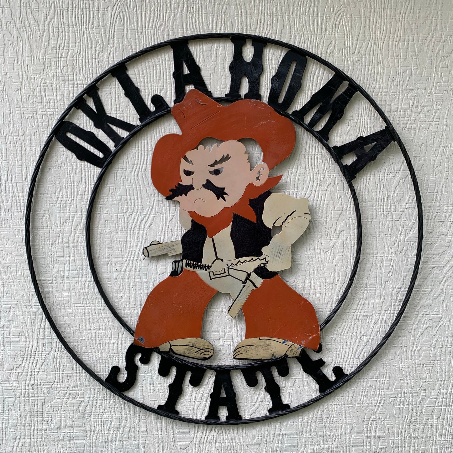 OSU OKLAHOMA STATE COWBOYS CUSTOM METAL VINTAGE CRAFT TEAM SIGN HANDMADE