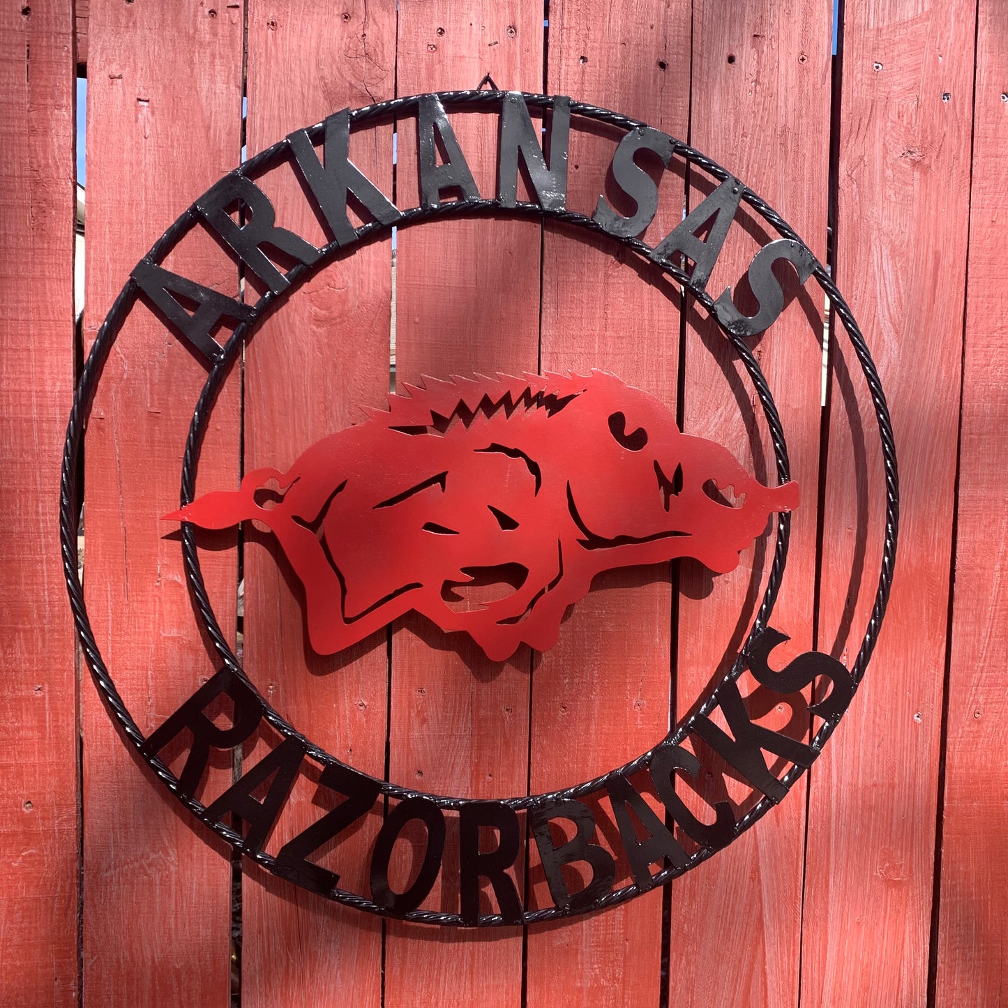 ARKANSAS RAZORBACKS CUSTOM METAL VINTAGE CRAFT SIGN TEAM WALL ART WESTERN HOME DECOR HANDAMADE