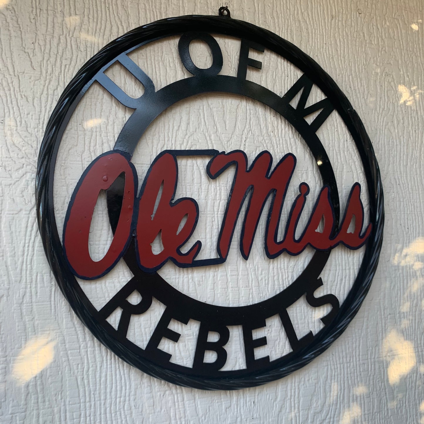 OLE MISS REBELS MISSISSIPPI CUSTOM METAL VINTAGE CRAFT TEAM SIGN WESTERN HOME DECOR HANDMADE