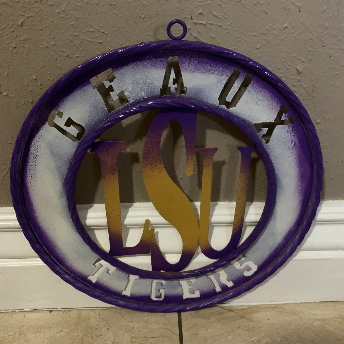 12",18",24",32" LSU GEAUX TIGERS CUSTOM METAL VINTAGE CRAFT SIGN TEAM WALL ART WESTERN HOME DECOR