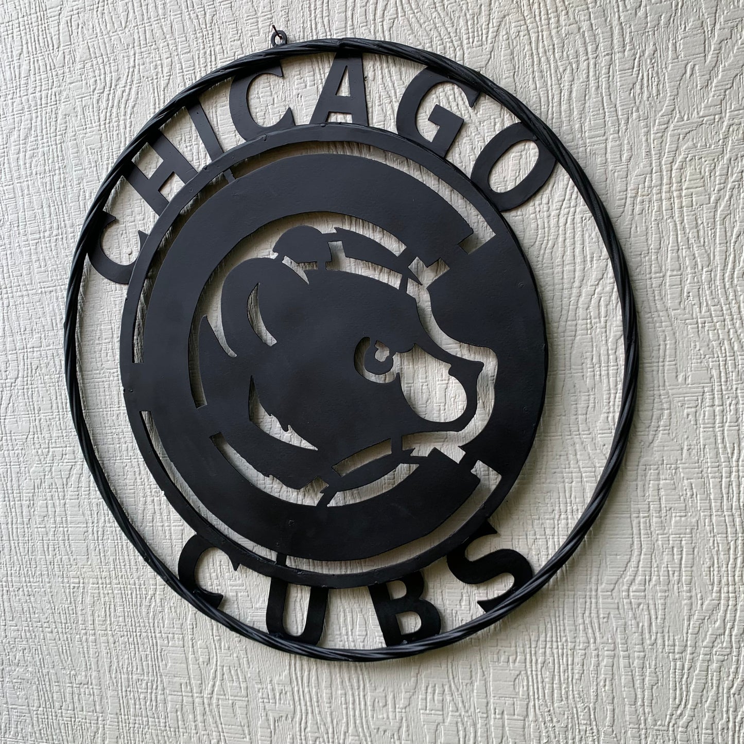 12", 18", 24", 32" CHICAGO CUBS CUSTOM BLACK & RAW METAL VINTAGE CRAFT TEAM SPORTS SIGN HANDMADE