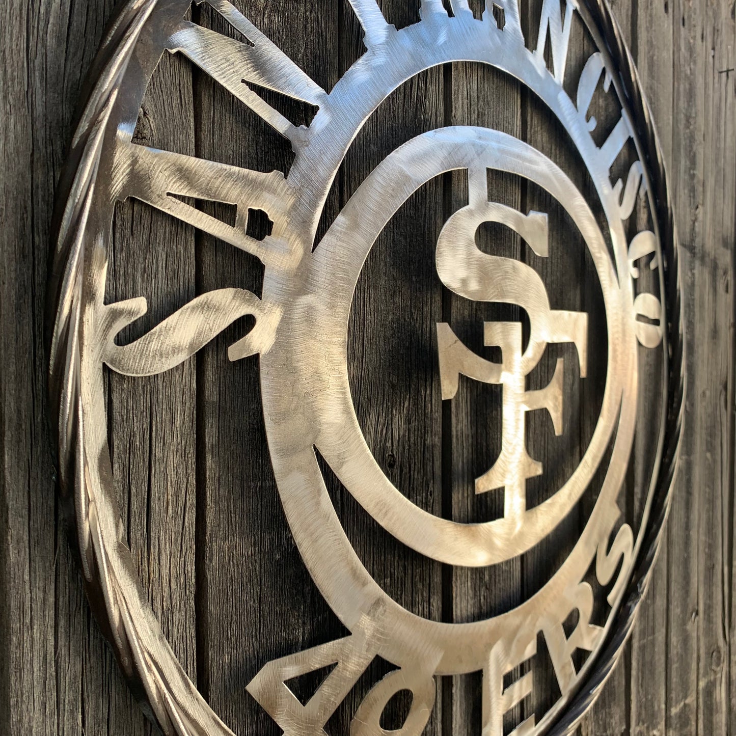 SAN FRANCISCO 49ERS METAL CUSTOM VINTAGE RAW METAL CRAFT TEAM SIGN HANDMADE 12",18",24",32",36",40",50"
