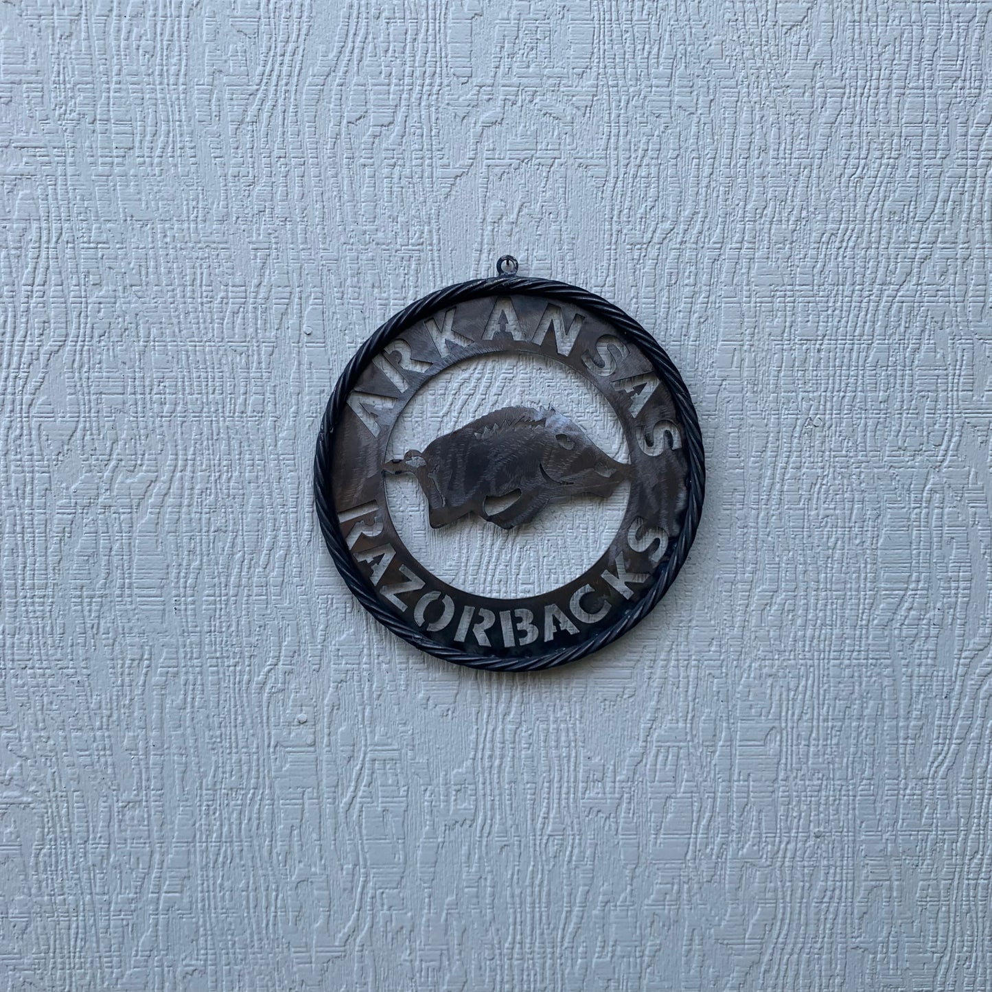 12", 18", 24", 32" ARKANSAS RAZORBACKS CUSTOM RAW METAL VINTAGE CRAFT WIDE BAND RING TEAM SIGN HANDMADE
