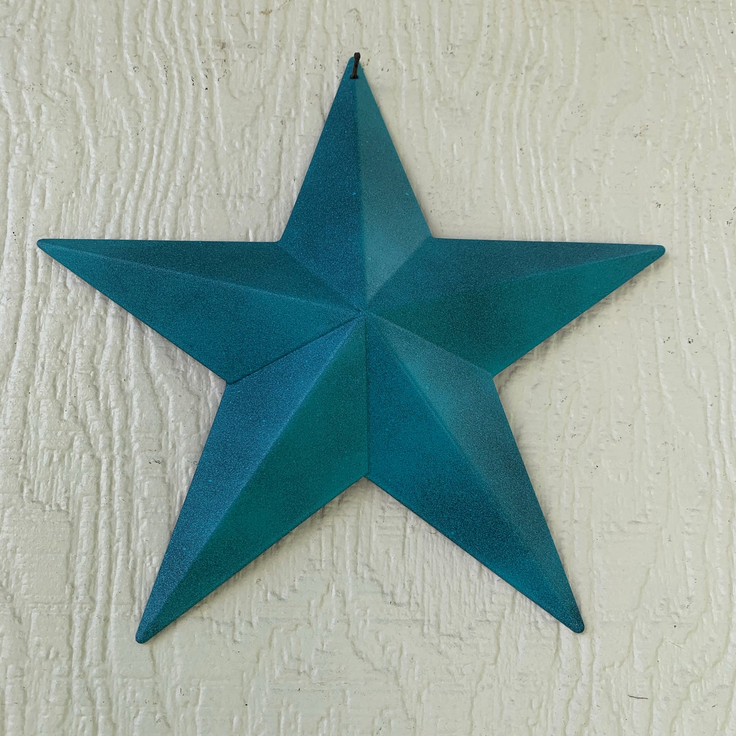 #EH10474 RUSTIC TURQUOISE DISTRESSED TWO TONE BARN METAL STAR WESTERN HOME DECOR ART NEW