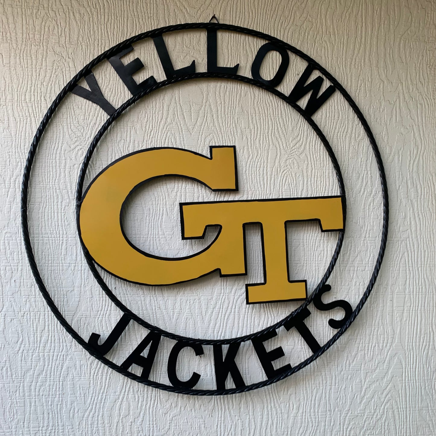 GEORGIA TECH YELLOW JACKETS CUSTOM METAL VINTAGE CRAFT SIGN TEAM WALL ART WESTERN HOME DECOR HANDMADE 12",18",24",32",36"