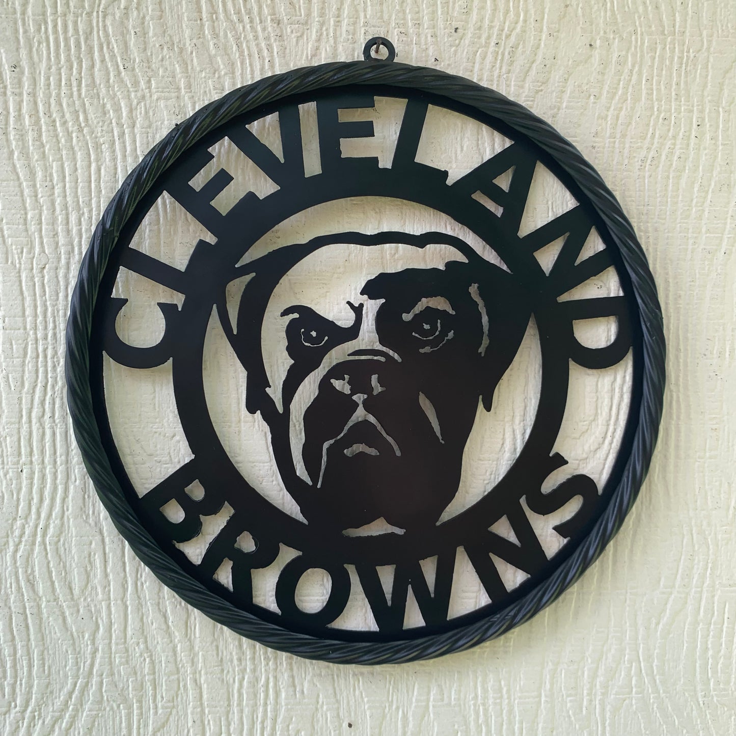 CLEVELAND BROWNS METAL CUSTOM VINTAGE CRAFT ART HANDMADE RUSTIC BLACK