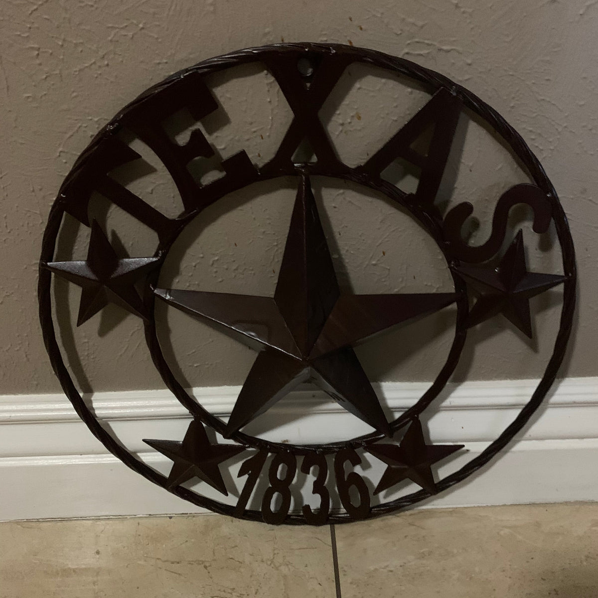 16",24",32",50" RUSTIC BROWN TEXAS 1836 BARN STAR METAL ART WESTERN HOME DECOR VINTAGE RUSTIC DARK BROWN NEW