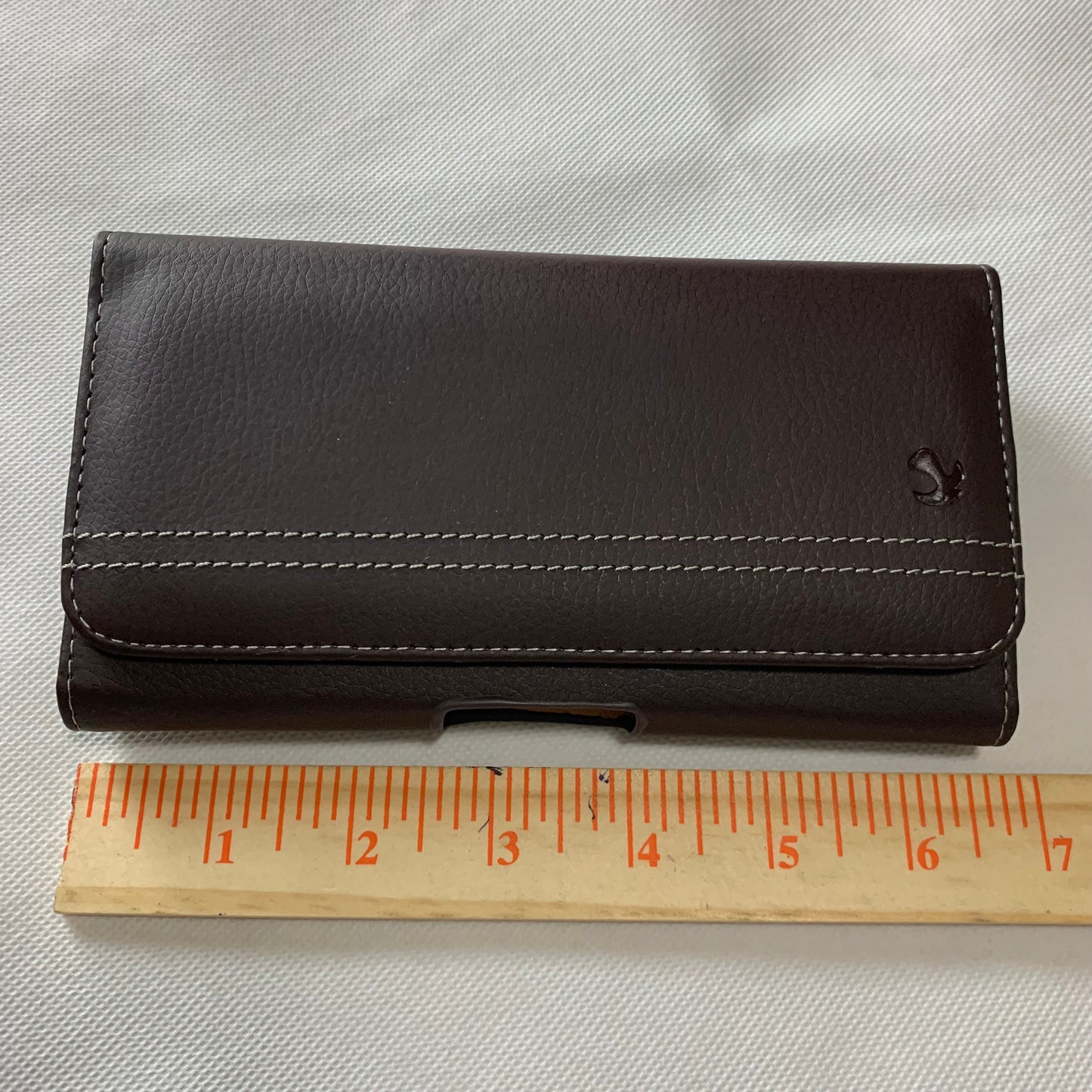 6.6" LUXMO COFFEE BROWN LEATHER EXTRA LARGE POUCH BELT LOOP HOLSTER CELL PHONE CASE UNIVERSAL OVERSIZE #LU20