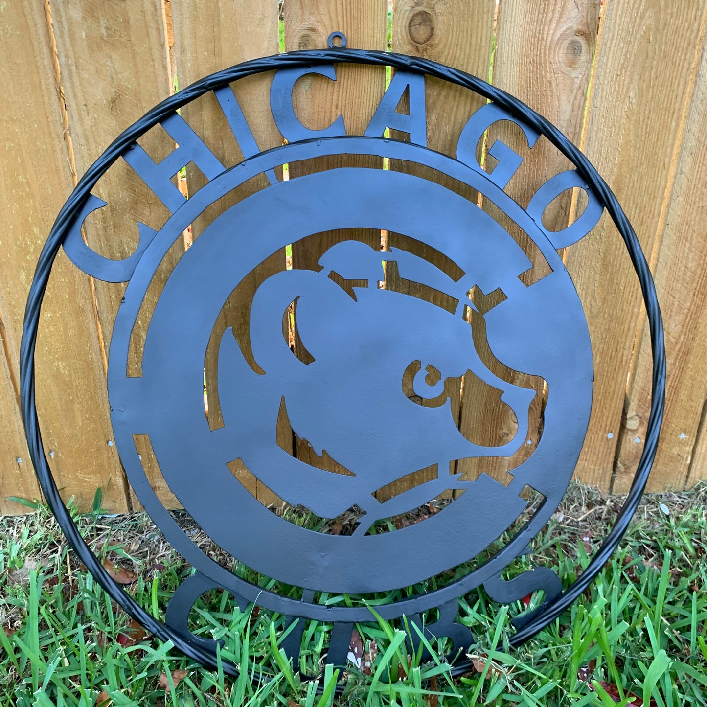 12", 18", 24", 32" CHICAGO CUBS CUSTOM BLACK & RAW METAL VINTAGE CRAFT TEAM SPORTS SIGN HANDMADE