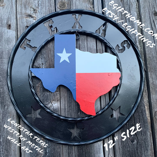 12" STATE OF TEXAS MAP CUSTOM METAL VINTAGE CRAFT SIGN WESTERN HOME DECOR NEW