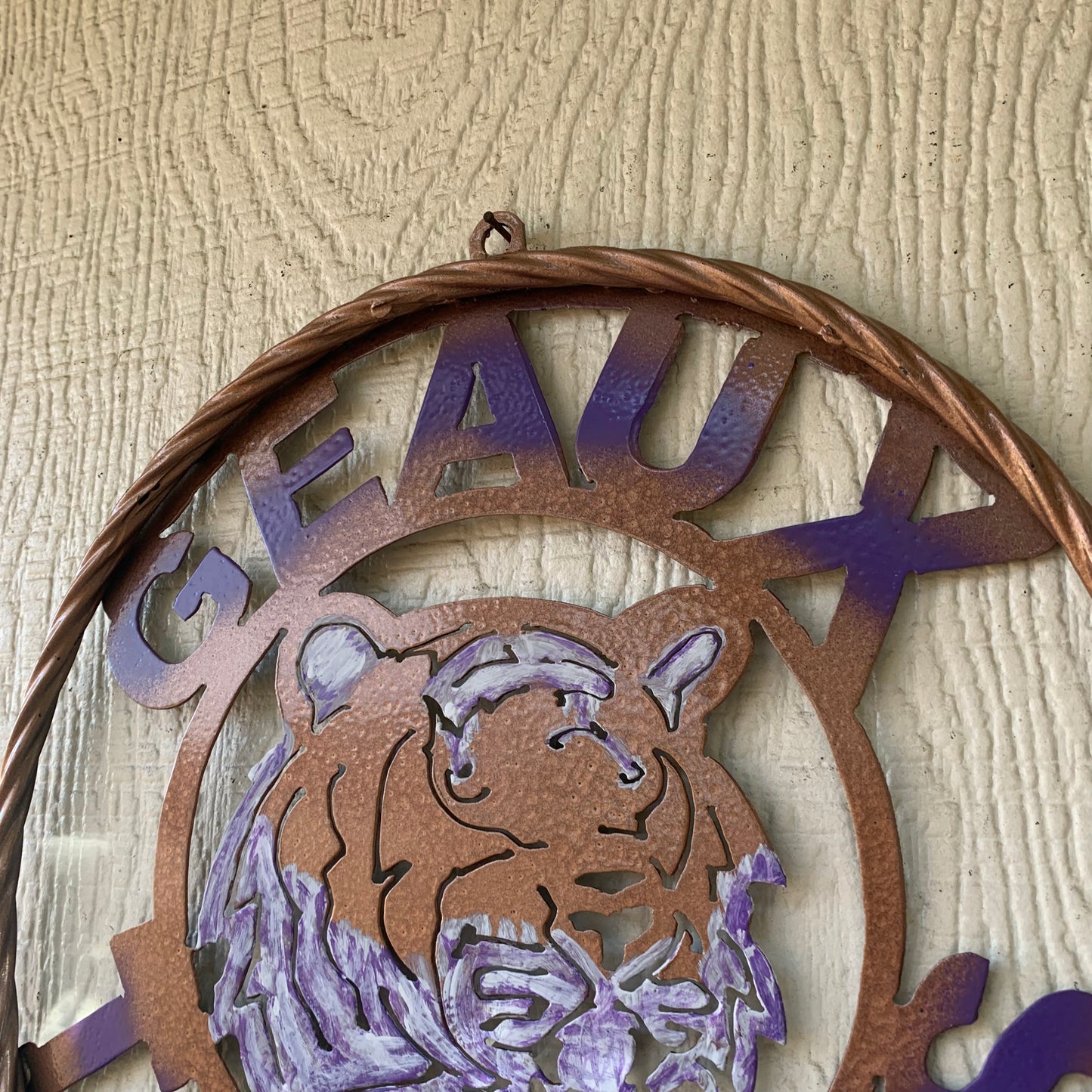 12",18",24",32" GEAUX TIGERS CUSTOM VINTAGE METAL CRAFT TEAM WALL ART HANDMADE