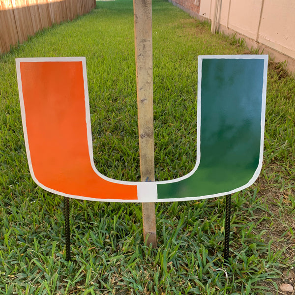 24"x15" MIAMI HURRICANES CUSTOM METAL VINTAGE CRAFT SIGN WESTERN HOME DECOR HANDMADE LASER CUT