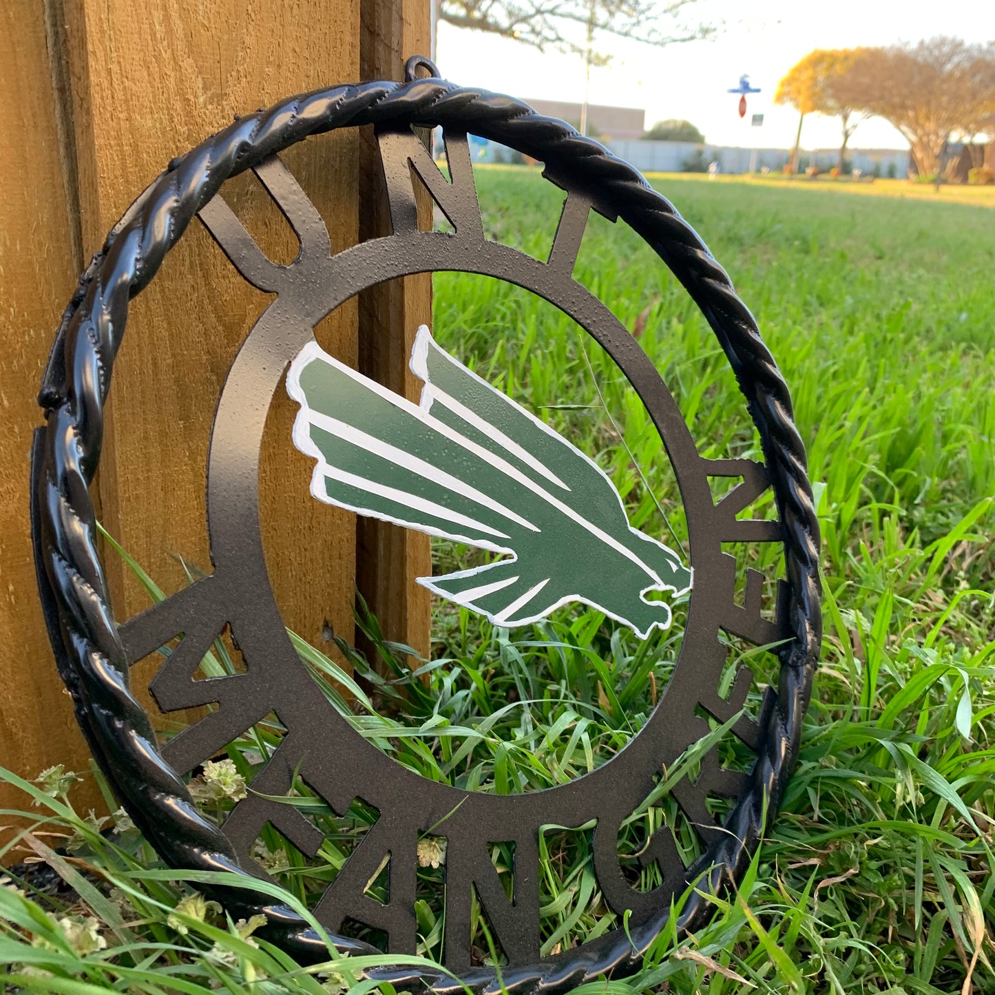 12",18",24" UNT MEAN GREEN CUSTOM METAL VINTAGE CRAFT TEAM SIGN WESTERN HOME DECOR HANDMADE