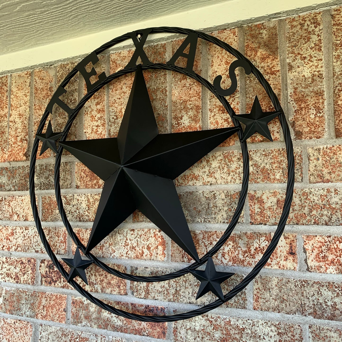 24" TEXAS BLACK STAR BARN STAR METAL ART WESTERN HOME DECOR VINTAGE RUSTIC BLACK