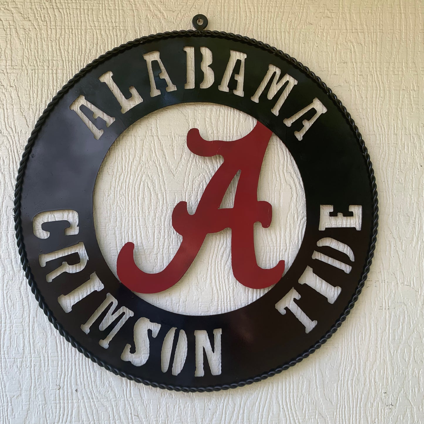 ALABAMA CRIMSON TIDE WIDE BAND RING CUSTOM METAL VINTAGE SIGN TEAM HANDMADE