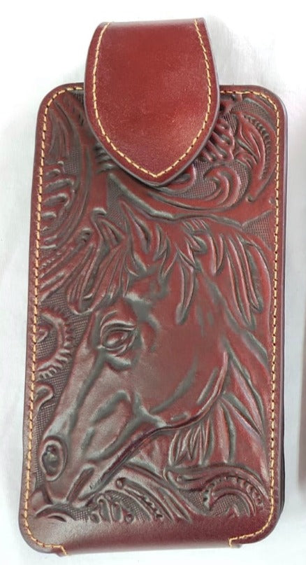 7" LEATHER HOLSTER POUCH WESTERN PHONE CRAFT EXTRA LARGE  BELT LOOP HOLSTER CELL PHONE CASE UNIVERSAL OVERSIZE