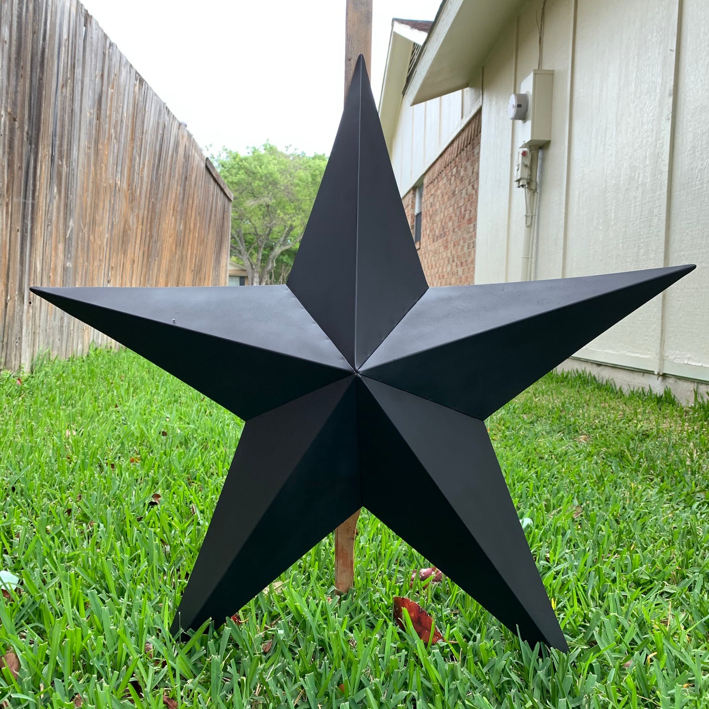 #EH10479 12", 16", 24", 30", 36" RUSTIC BLACK BARN STAR NO RING DAVID STAR 5 POINT WESTERN HOME DECOR HAND PAINTED