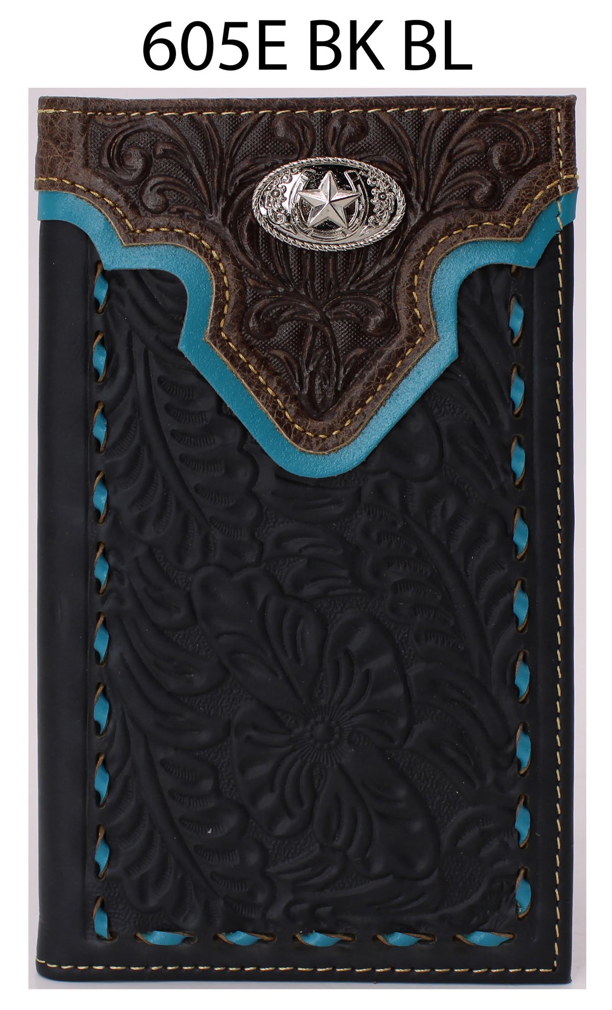 MEN'S GENUINE LEATHER CHECKBOOK WALLET WESTERN NEW