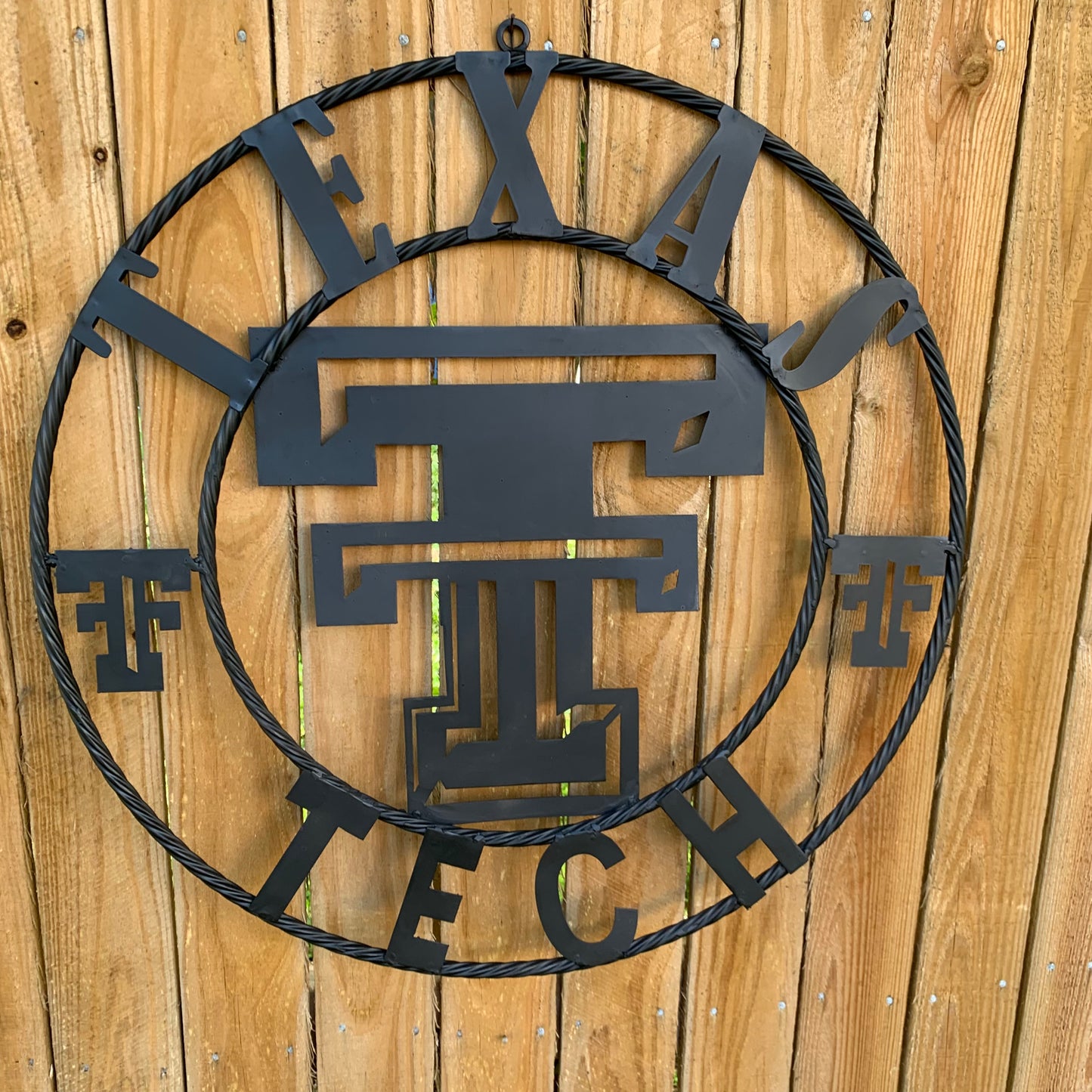 TEXAS TECH RUSTIC BLACK CUSTOM METAL VINTAGE CRAFT WESTERN HOME DECOR HANDMADE