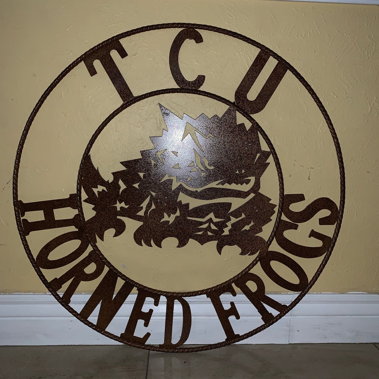 12", 18", 24", 32" TCU HORNED FROGS CUSTOM VINTAGE CRAFT METAL TEAM SIGN HANDMADE
