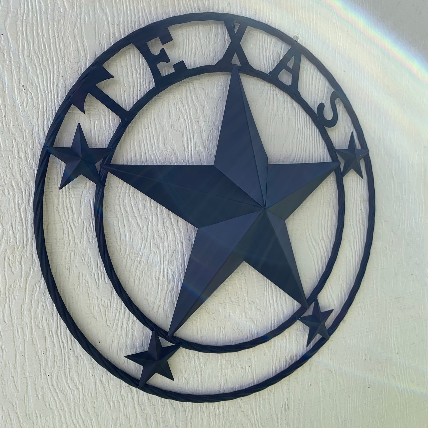 24" TEXAS BLACK STAR BARN STAR METAL ART WESTERN HOME DECOR VINTAGE RUSTIC BLACK