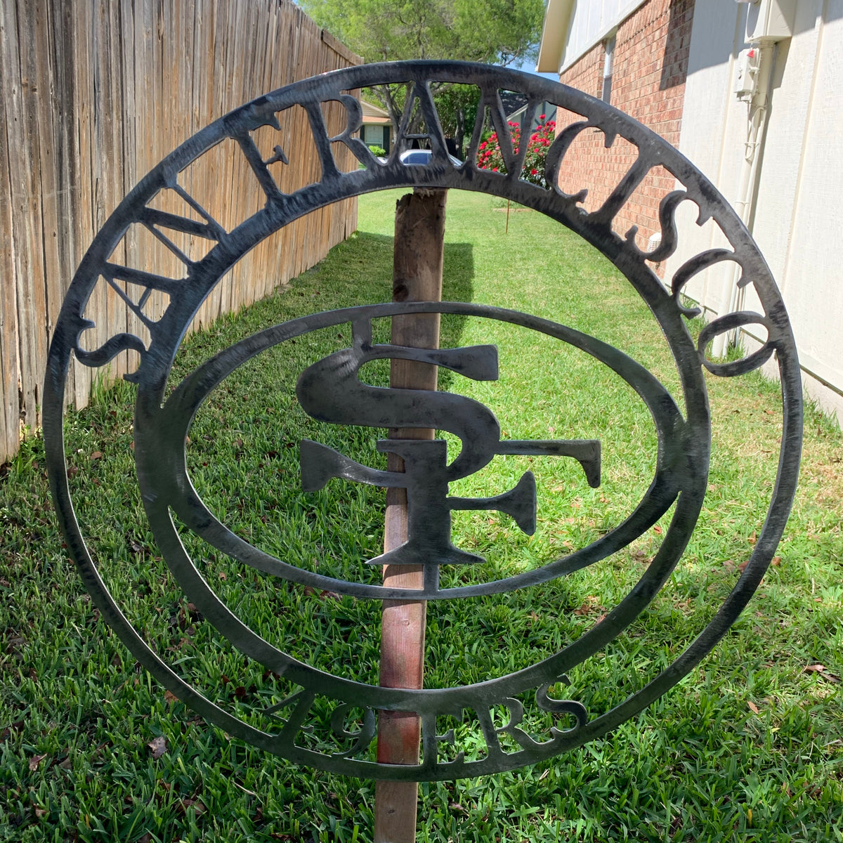 SAN FRANCISCO 49ERS METAL CUSTOM VINTAGE RAW METAL CRAFT TEAM SIGN HANDMADE 12",18",24",32",36",40",50"