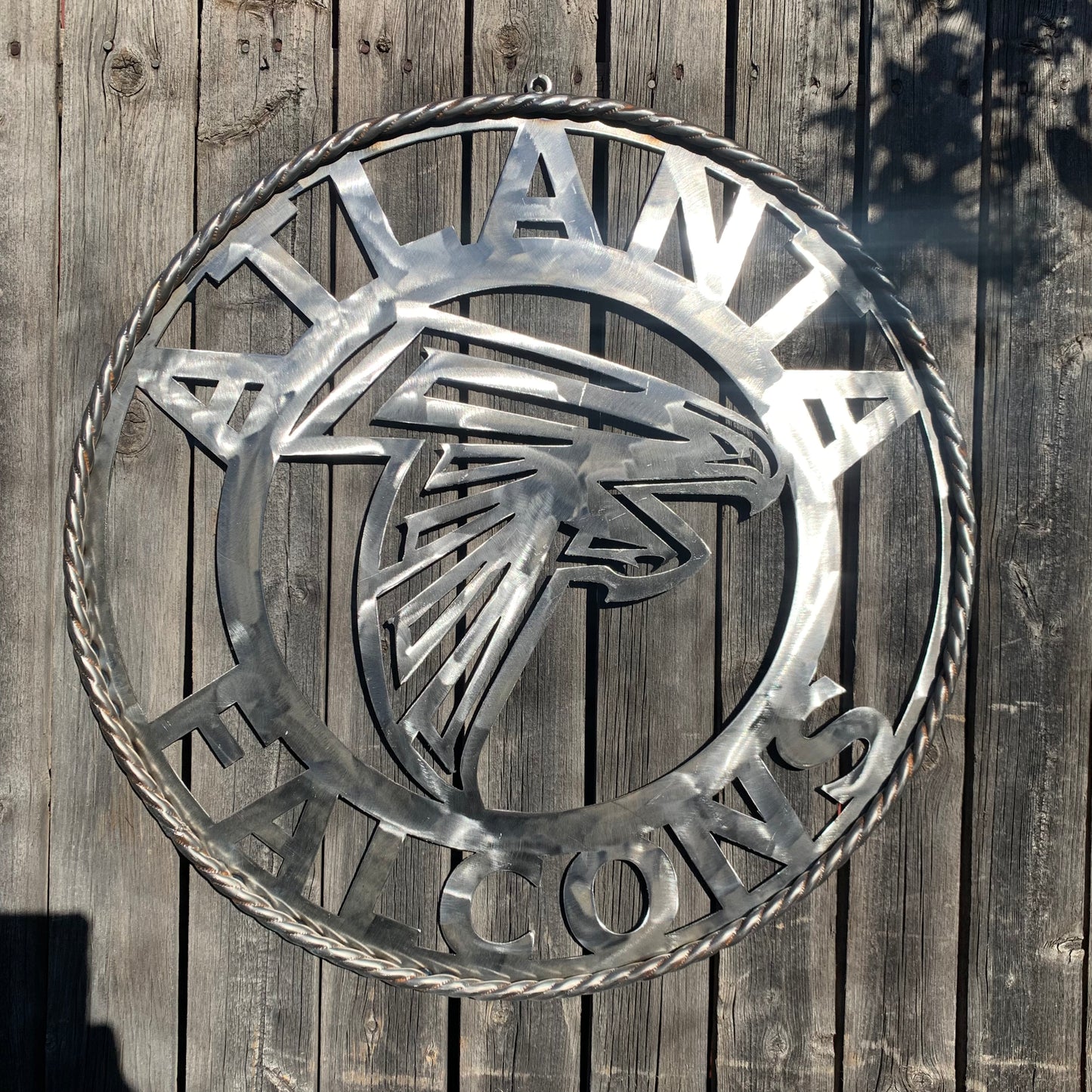 18", 24", 32", 36" ATLANTA FALCONS CUSTOM RAW METAL VINTAGE CRAFT TEAM SIGN HANDMADE