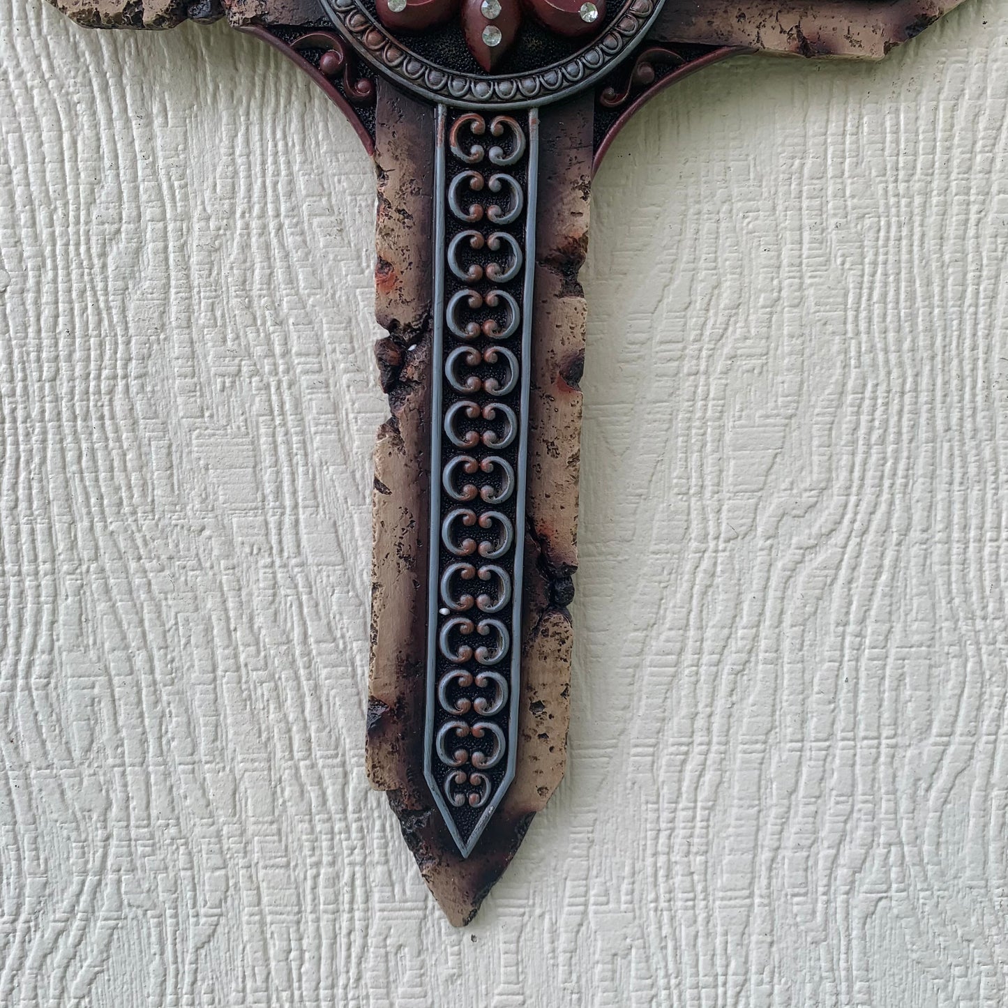 P&G FLEUR DE LIS STONE CROSS WESTERN HOME DECOR NEW ART--FREE SHIPPING