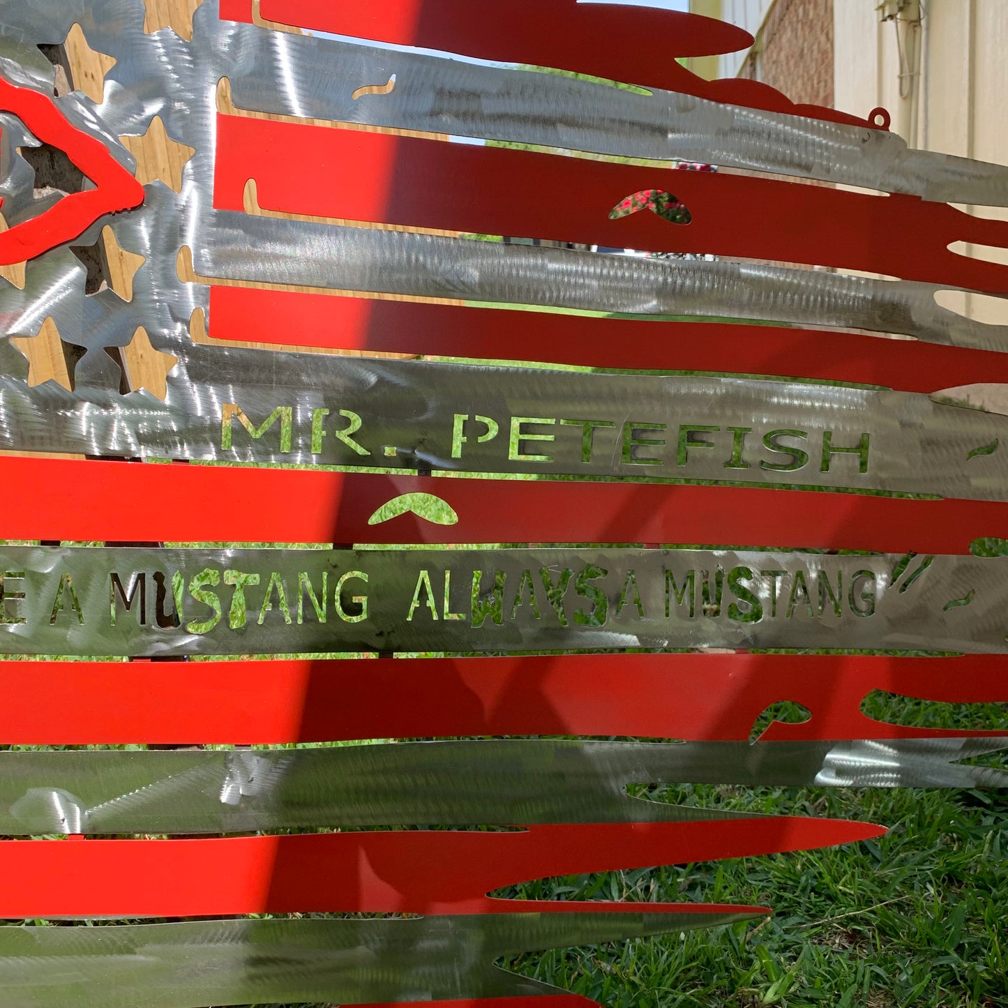 CUSTOM NAME KANSAS CITY CHIEFS METAL TATTERED FLAG CUSTOM VINTAGE CRAFT WALL ART HANDMADE