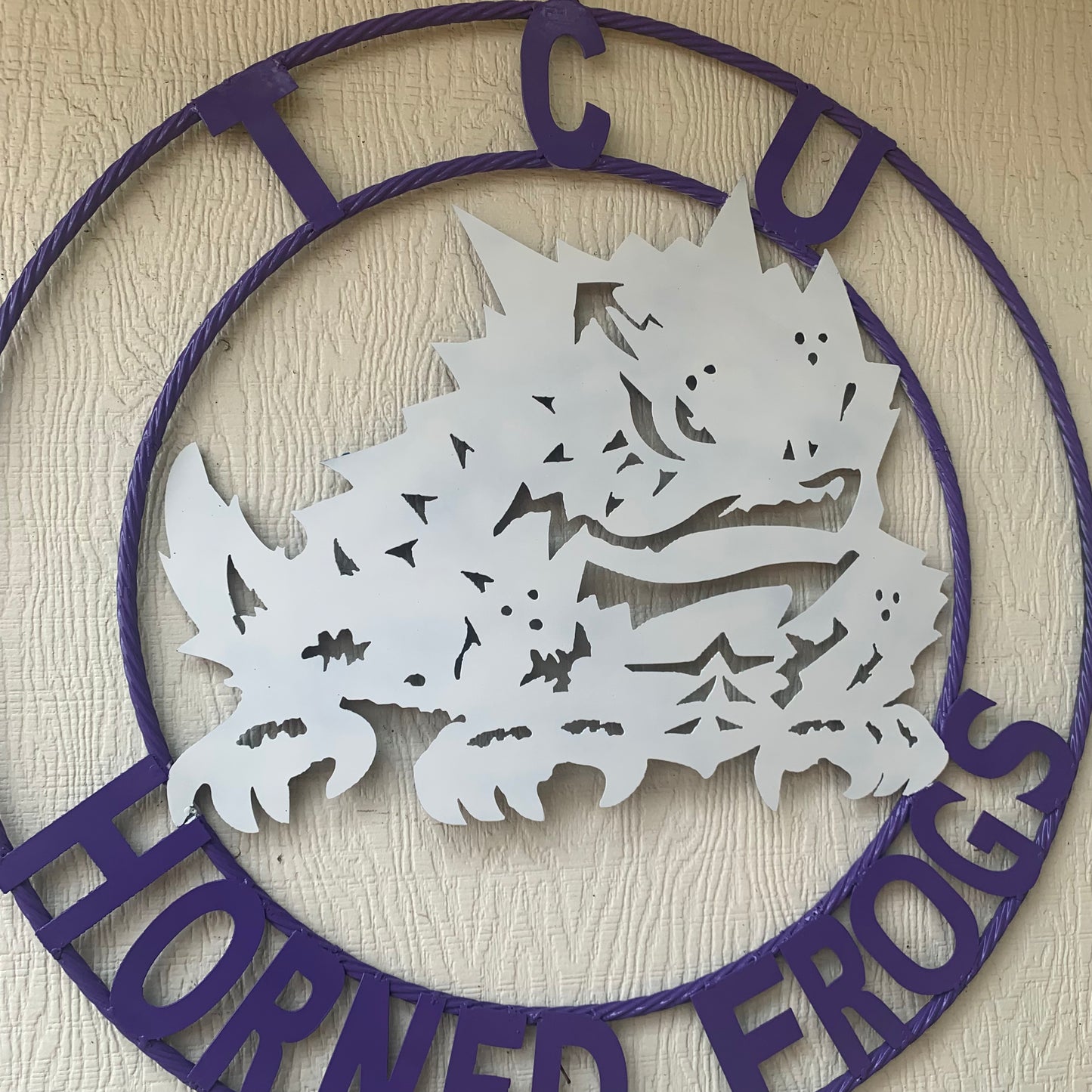 12",18",24",32",36" TCU HORNED FROGS CUSTOM METAL VINTAGE CRAFT TEAM SIGN HANDMADE