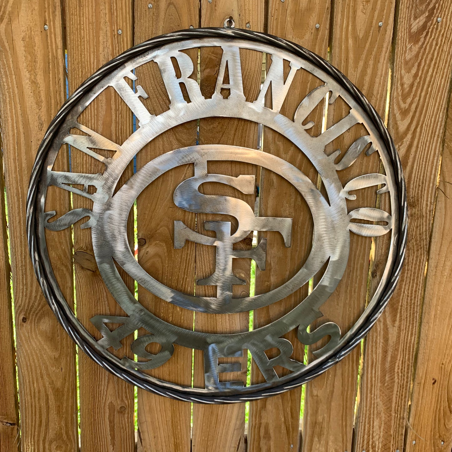 SAN FRANCISCO 49ERS METAL CUSTOM VINTAGE RAW METAL CRAFT TEAM SIGN HANDMADE 12",18",24",32",36",40",50"