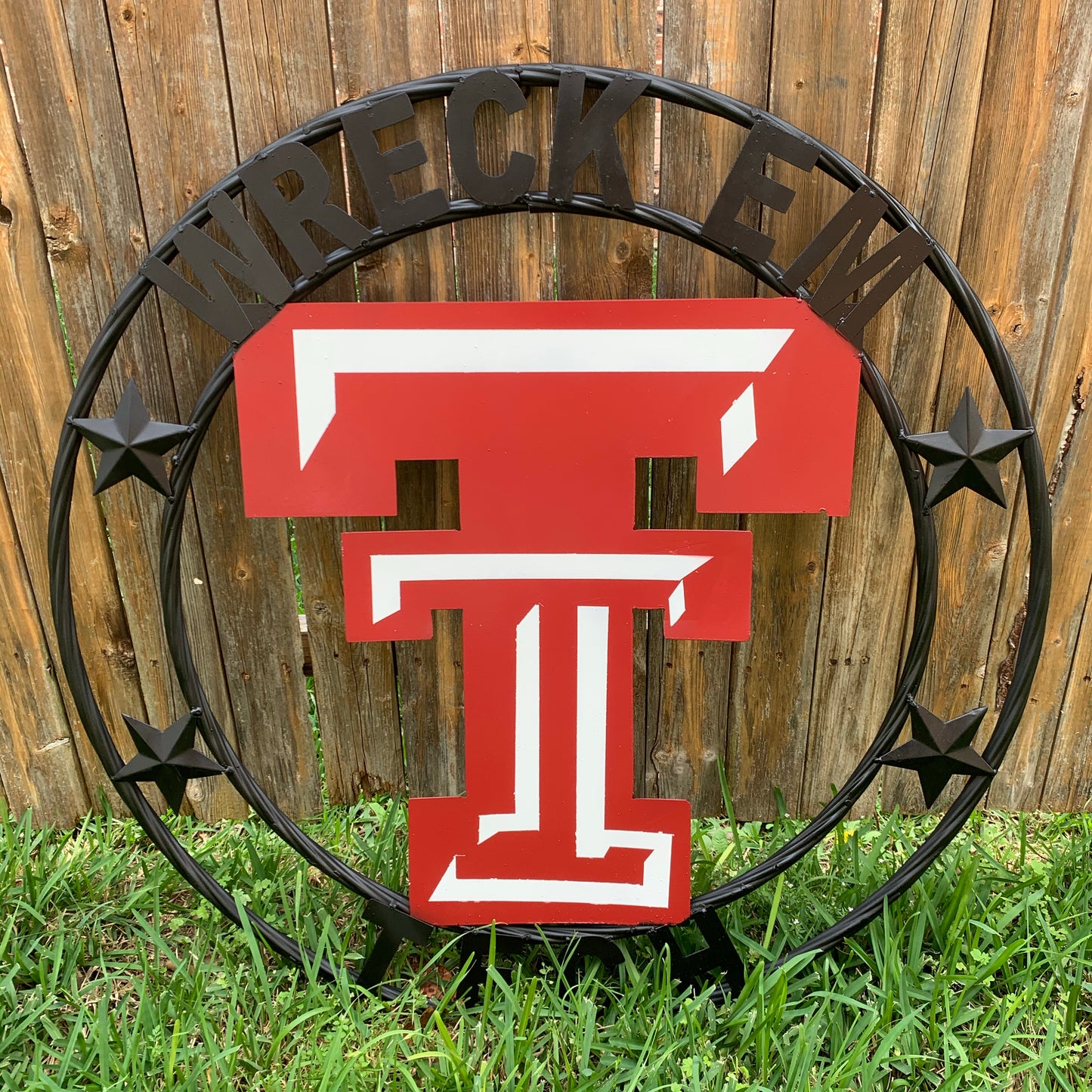 WRECKEM TEXAS TECH CUSTOM VINTAGE CRAFT METAL TEAM SIGN