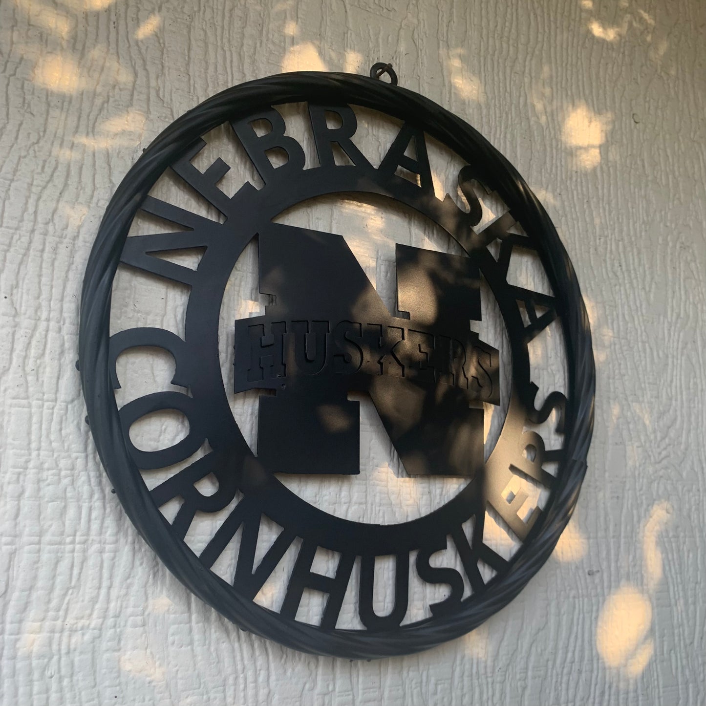 12" NEBRASKA HUSKERS BLACK METAL CUSTOM VINTAGE CRAFT TEAM SIGN