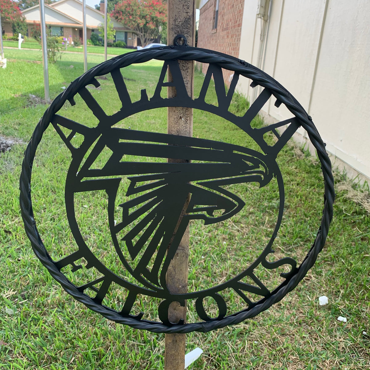 12",18",24",32",36" ATLANTA FALCONS BLACK METAL CUSTOM METAL VINTAGE CRAFT SIGN FOOTBALL TEAM WESTERN HOME DECOR HANDMADE