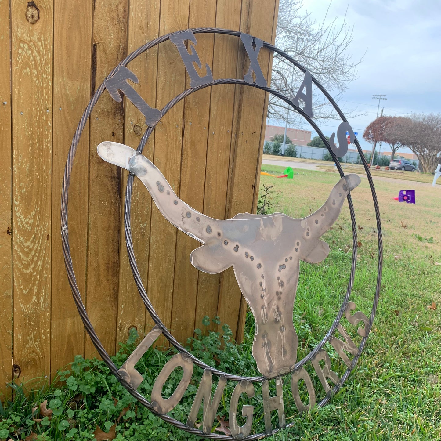50" TEXAS LONGHORNS LARGE CUSTOM RAW METAL VINTAGE CRAFT SIGN TEAM ART UNPAINTED WESTERN HOME DECOR HANDMADE STEEL #EH12570