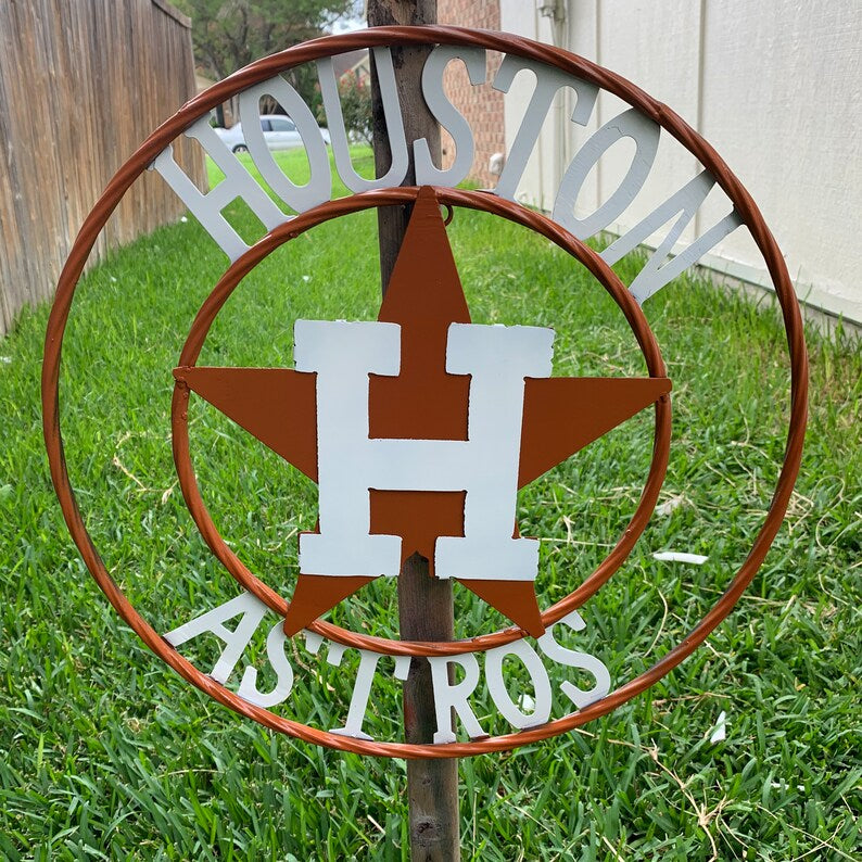 12",18",24",32,36" HOUSTON ASTROS METAL CUSTOM VINTAGE CRAFT TEAM SIGN HANDMADE