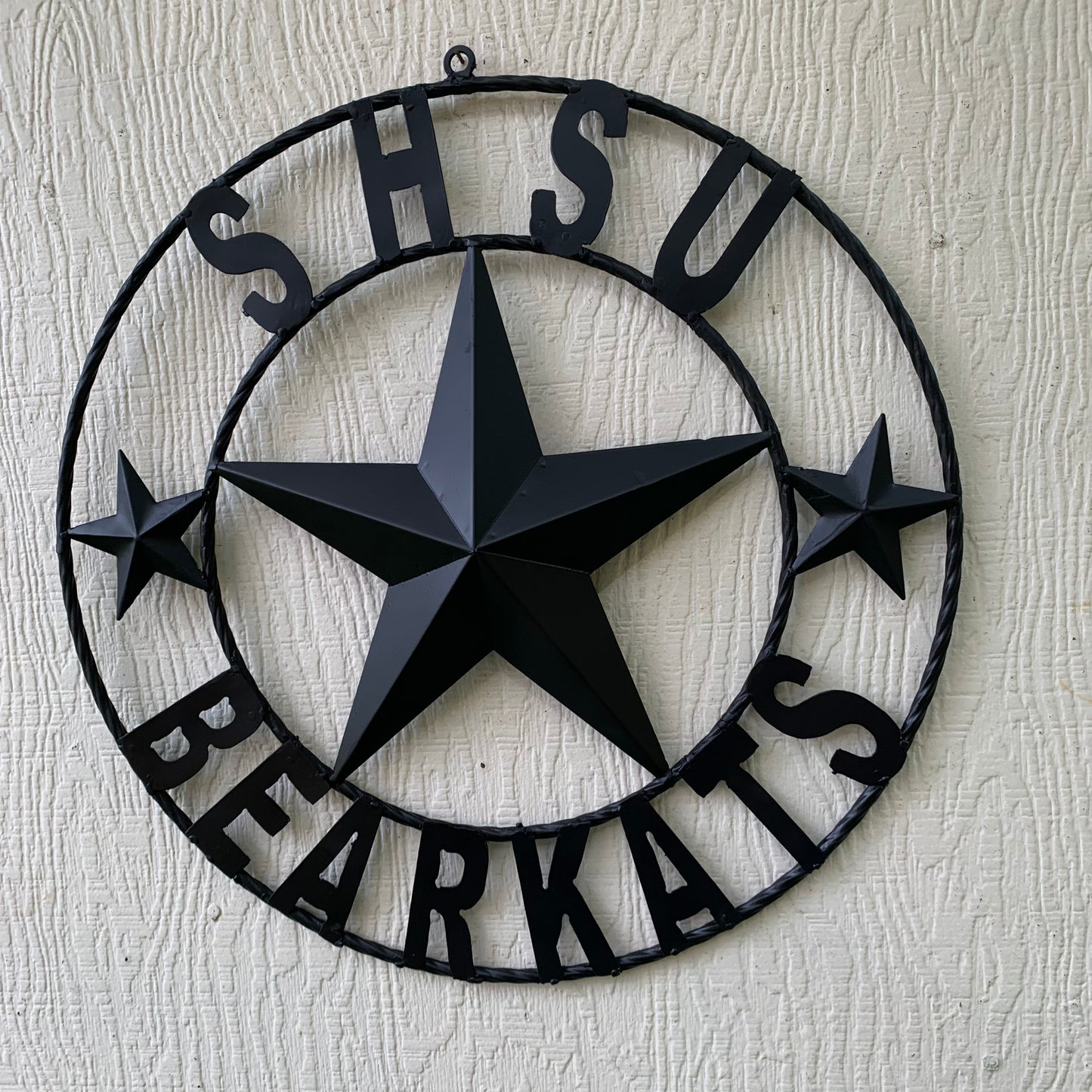 24",32" SHSU SAM HOUSTON BEARKATS RUSTIC BLACK METAL CUSTOM VINTAGE CRAFT RUSTIC BLACK TEAM STAR HANDMADE