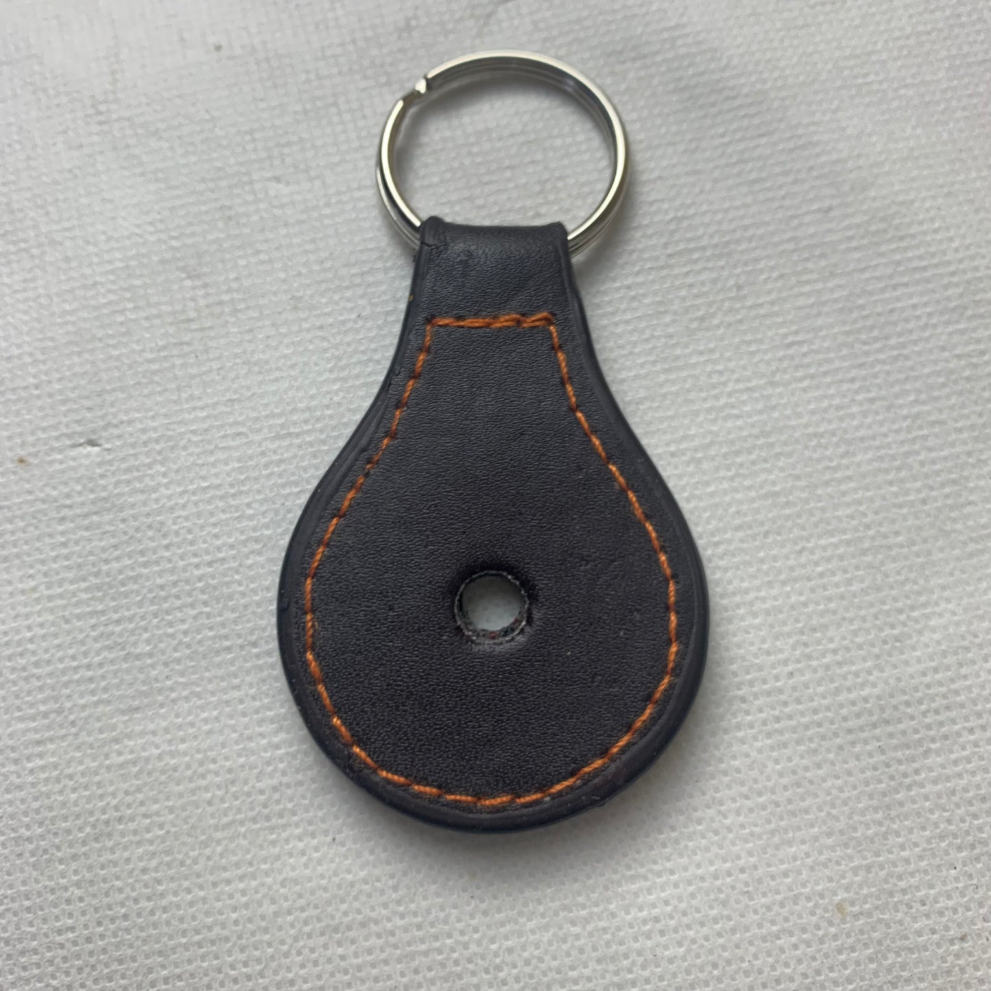 #EH80007 BLACK LEATHER KEYFOB KEYCHAIN WESTERN FASHION ART NEW--FREE SHIPPING