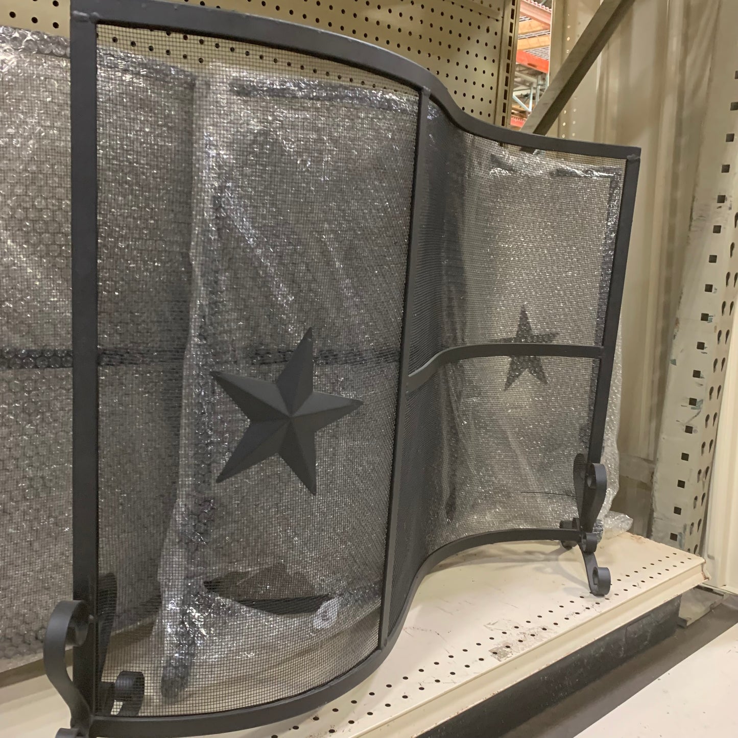 LONESTAR FIREPLACE SCREEN BLACK WESTERN METAL ART HANDMADE NEW #RA5267 SIZE 32" X 25"
