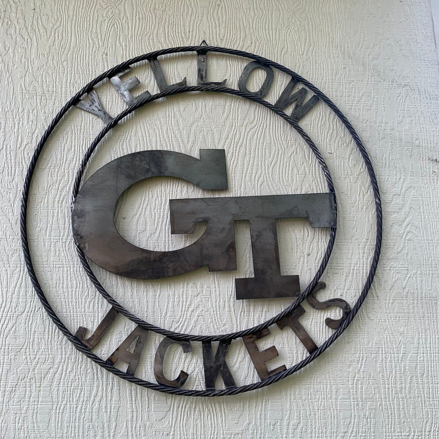 GEORGIA TECH YELLOW JACKETS CUSTOM RAW METAL VINTAGE CRAFT SIGN UNPAINTED HANDMADE 12",18",24",32",36"