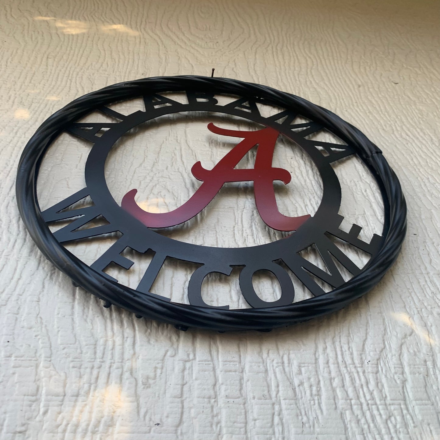 ALABAMA WELCOME RED & BLACK CUSTOM METAL VINTAGE SIGN TEAM HANDMADE