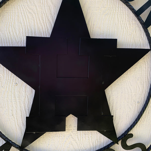 HOUSTON ASTROS CUSTOM METAL VINTAGE CRAFT SIGN TEAM ALL RUSTIC BLACK HANDMADE 12",18",24",32"