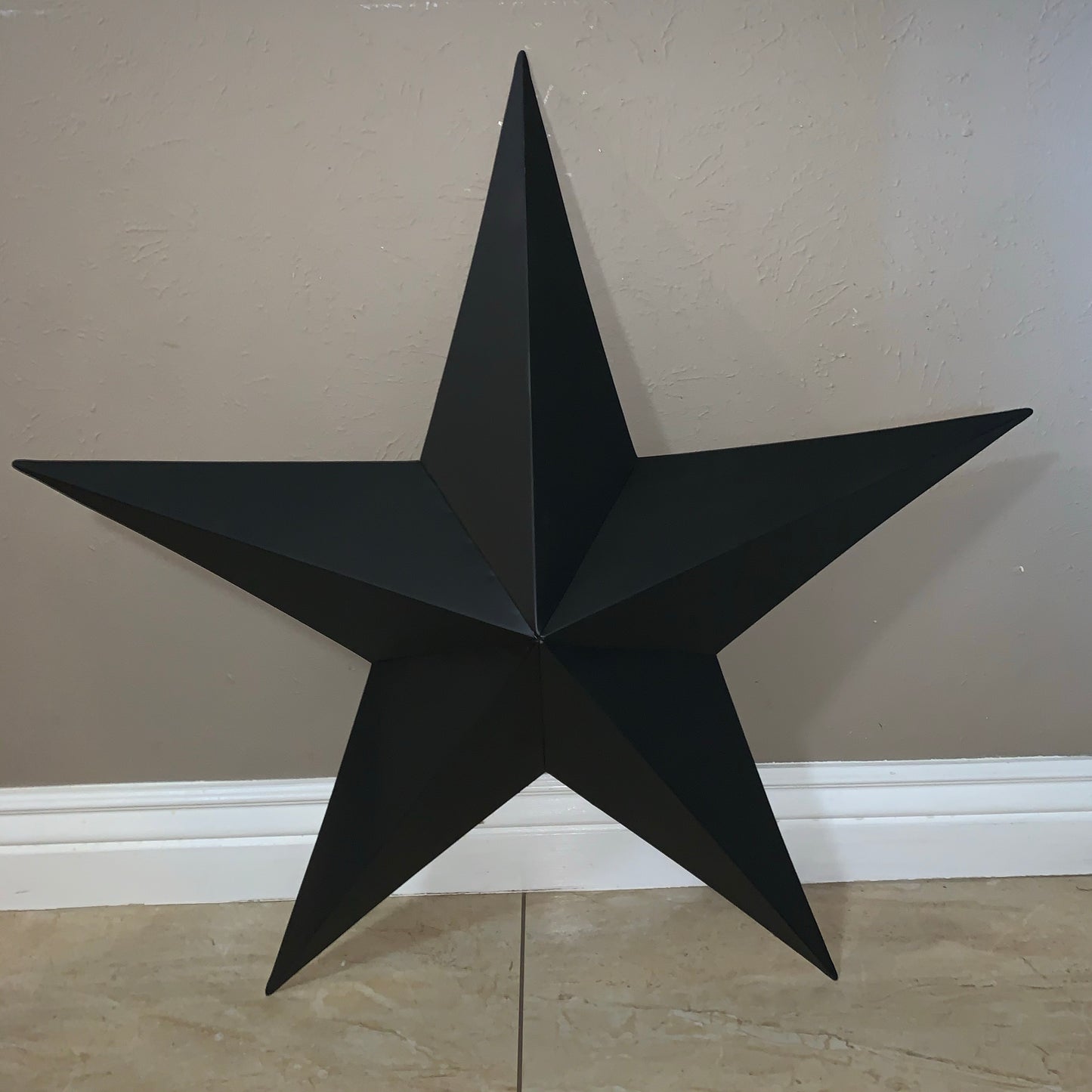 #EH10479 12", 16", 24", 30", 36" RUSTIC BLACK BARN STAR NO RING DAVID STAR 5 POINT WESTERN HOME DECOR HAND PAINTED
