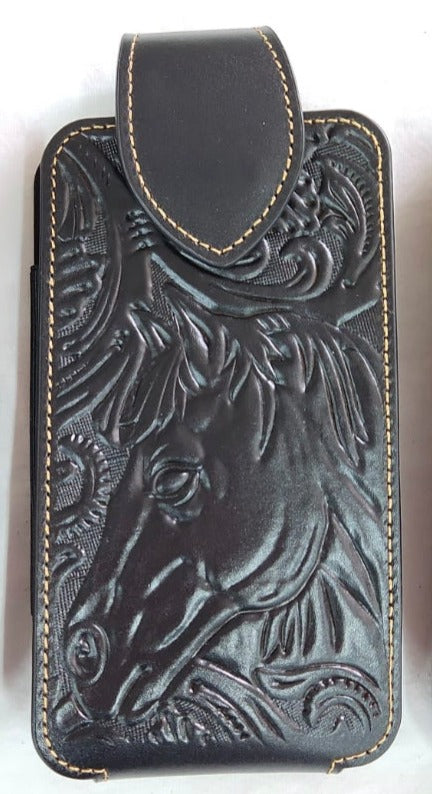 7" LEATHER HOLSTER POUCH WESTERN PHONE CRAFT EXTRA LARGE  BELT LOOP HOLSTER CELL PHONE CASE UNIVERSAL OVERSIZE